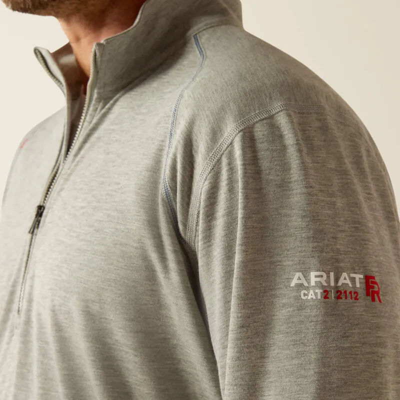 Ariat Men's FR Primo 1/4 Zip Flame Resist Baselayer Grey - 10052067