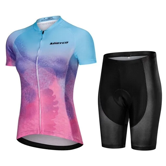 Mieyco New Cycling Jersey Short Sleeve Set ProTeam MTB Bicycle Suits Roupe Ciclismo Feminina Summer Breathable Quick Dry T Shirt