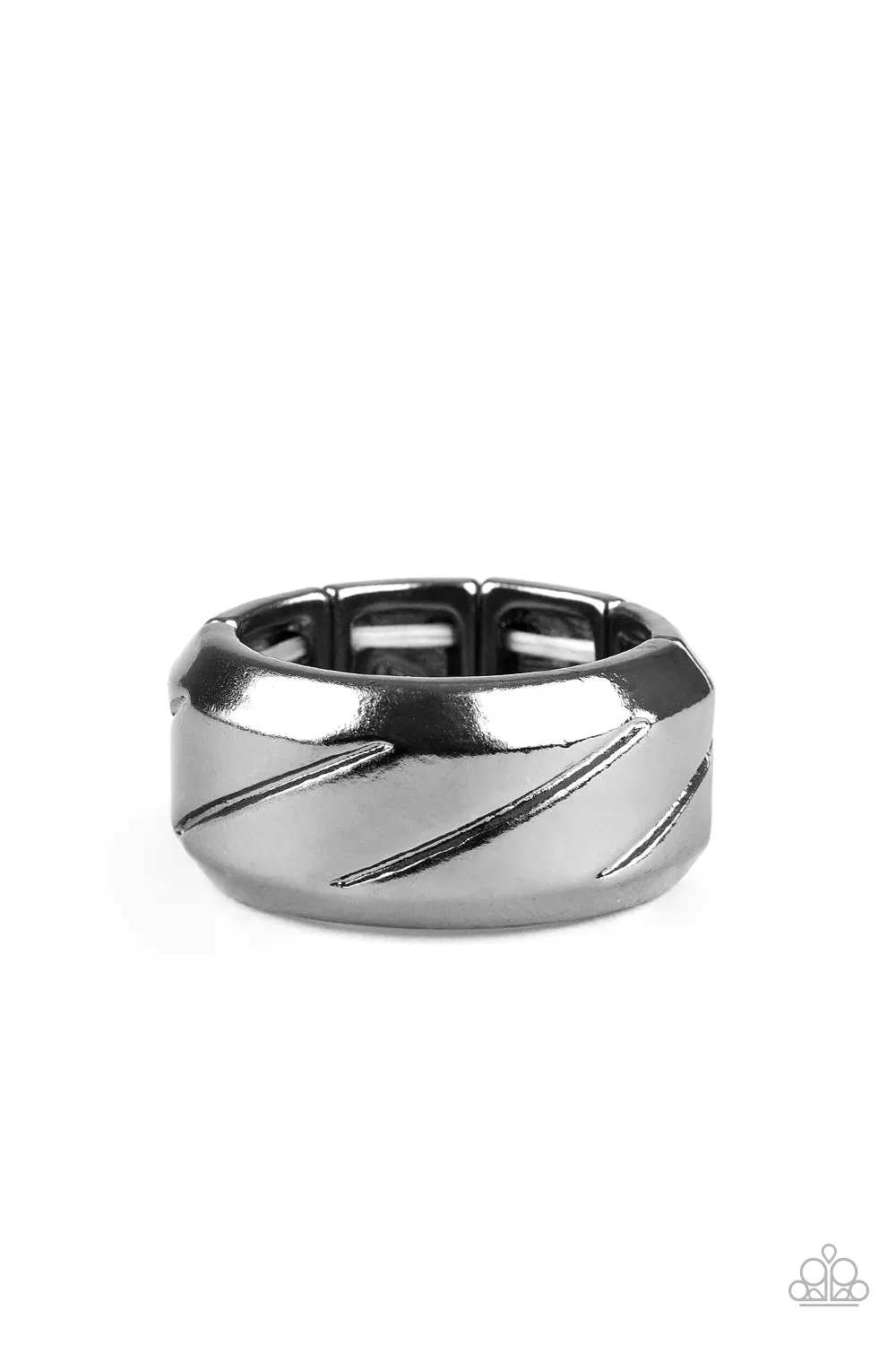 Paparazzi - Sideswiped - Black Urban Ring